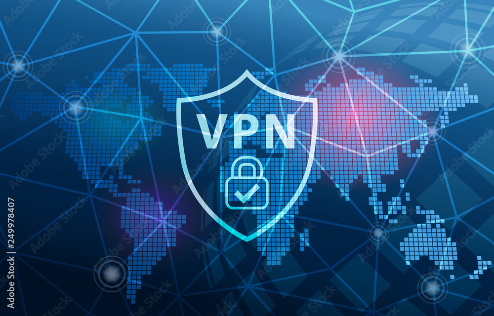 VPN Virtual Private Network Technology Secure Connection Cyber Security Background